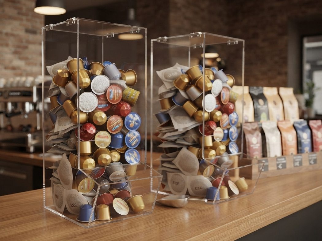 dispenser bar per caffe' monodose in cialde e capsule